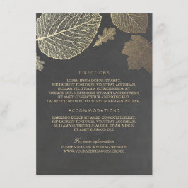 Gold Leaves Chalk Wedding Details - Informatie Informatiekaartje