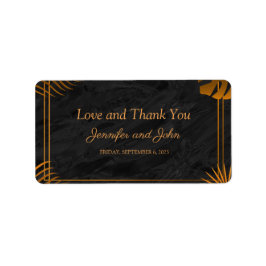 Gold Leaves en Geometric Lijst Tropical Address Etiket