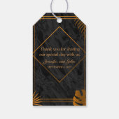 Gold Leaves en Geometric Lijst Tropical Wedding Cadeaulabel (Achterkant)