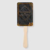 Gold Leaves en Geometric Lijst Tropical Wedding Handwaaier (Voorkant)