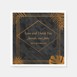 Gold Leaves en Geometric Lijst Tropical Wedding Servet