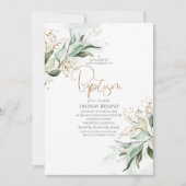 Gold Leaves Eucalyptus Greenery Cute Baptisme Kaart (Voorkant)