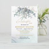 Gold Leaves Eucalyptus Nursing School Afstuderen I Kaart (Staand voorkant)