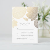 Gold Leaves Fall Wedding RSVP-kaarten RSVP Kaartje (Staand voorkant)