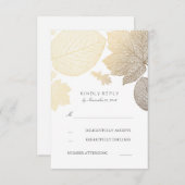 Gold Leaves Fall Wedding RSVP-kaarten RSVP Kaartje (Voorkant / Achterkant)