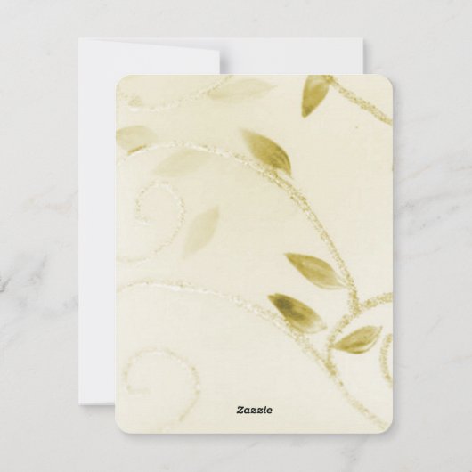 Gold Leaves Flat Holiday-fotokaart Feestdagenkaart (Achterkant)