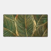 Gold Leaves Forest Green Elegant Pattern Bureaumat (Voorkant)