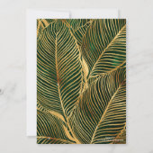 Gold Leaves Forest Green Elegant Pattern Kaart (Achterkant)