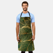 Gold Leaves Forest Green Elegant Pattern Schort (Gedragen)