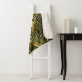 Gold Leaves Forest Green Elegant Pattern Sherpa Deken (In situ)