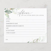 Gold Leaves Greenery Elegant Advice Card (Voorkant)