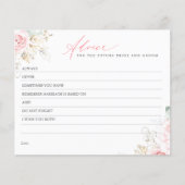 Gold Leaves Greenery Elegant Pink Advice Card (Voorkant)