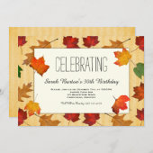 Gold Leaves Herfst Party Uitnodiging (Voorkant / Achterkant)