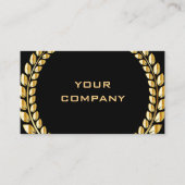 Gold Leaves Laurel Krans Lijst Professional Zwart Visitekaartje (Voorkant)