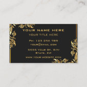 Gold Leaves Lijst Golden Text Black Professional Visitekaartje (Achterkant)
