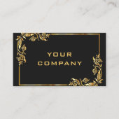 Gold Leaves Lijst Golden Text Black Professional Visitekaartje (Voorkant)