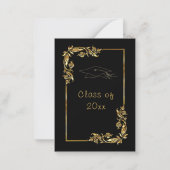 Gold Leaves Lijst Graduy Party Uitnodiging (Achterkant)