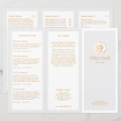 Gold Leaves Logo Skin Care Spa TriFold Brochure (Voorkant / Achterkant)