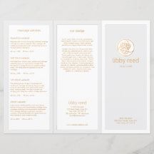 Gold Leaves Logo Skin Care Spa TriFold Brochure