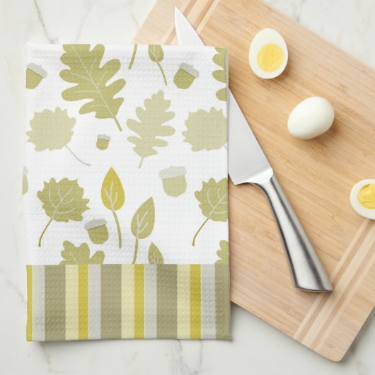 Gold Leaves Microfiber Kitchen Towel Theedoek (Quarter Fold)