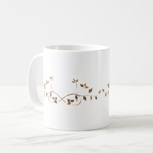Gold Leaves Mok (Voorkant links)