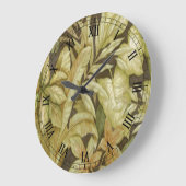 Gold Leaves on Black Round Roman Numals klok (Hoek)