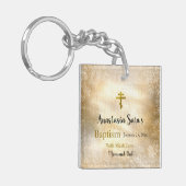 Gold Leaves Orthodox Christelijke Baptisme Gifts Sleutelhanger (Voorkant Links)