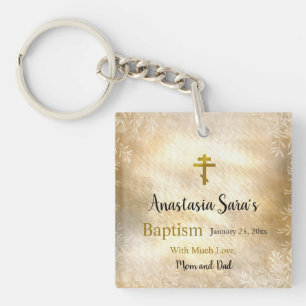 Gold Leaves Orthodox Christelijke Baptisme Gifts Sleutelhanger