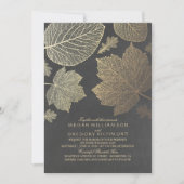 Gold Leaves  Rustic Fall Wedding Kaart (Voorkant)