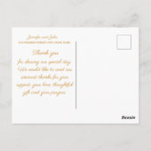 Gold Leaves Tropical Weddenschap Hartelijk dank Briefkaart (Achterkant)
