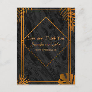 Gold Leaves Tropical Weddenschap Hartelijk dank Briefkaart