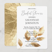 Gold Leaves Vrijgezellenfeest Kaart (Voorkant / Achterkant)