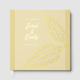 Gold Leaves Wedding Folie gastenboek