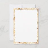 Gold Leaves White Elegant Pattern Bedankkaart (Achterkant)