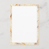 Gold Leaves White Elegant Pattern Bedankkaart (Achterkant)