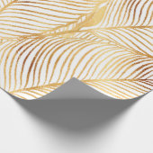 Gold Leaves White Elegant Pattern Cadeaupapier (Hoek)