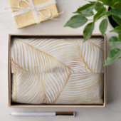 Gold Leaves White Elegant Pattern Tissuepapier (Geschenk)