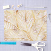 Gold Leaves White Elegant Pattern Tissuepapier (Craft)