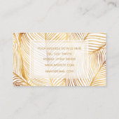 Gold Leaves White Elegant Pattern Visitekaartje (Achterkant)