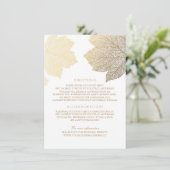 Gold Leaves White Wedding Details - Informatie Informatiekaartje (Staand voorkant)