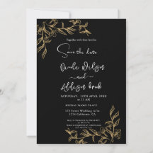Gold led Floral Black Wedding