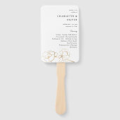 Gold led Floral Wedding Programme 2 Handwaaier (Voorkant)