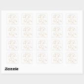 Gold led Floral White & Gold Hartelijk dank Vierkante Sticker (Vel)