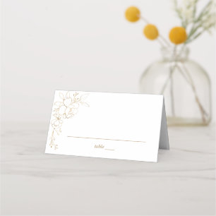 Gold led Floral White & Gold Place Card Plaatskaartje