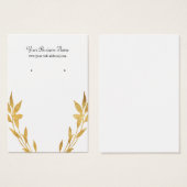 Gold leest een aangepaste oormerkkaart visitekaartje (Voorkant /achterkant)