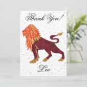 Gold Leo 1st Birthday & Big Photo Hartelijk dank Bedankkaart (Staand voorkant)