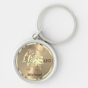 Gold Leo the Lion - Zodiac Sign Sleutelhanger