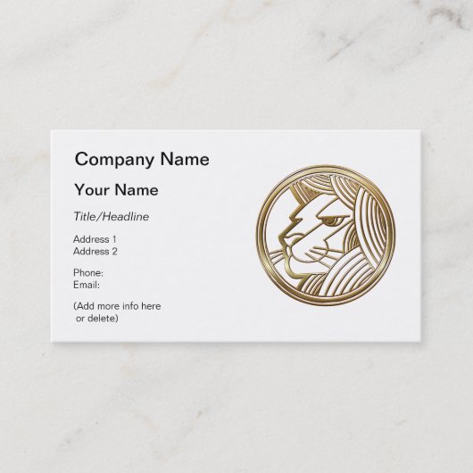 Gold Leo Zodiac Lion Astrology Sign Visitekaartje (Voorkant)