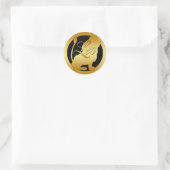 GOLD LEO ZODIAC SIGN RONDE STICKER (Tas)