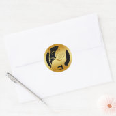 GOLD LEO ZODIAC SIGN RONDE STICKER (Envelop)